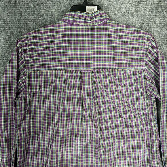 Chaps Shirt Mens Medium Plaid Easy Care Business Casual Button-Down Short Sleeve - Picture 4 of 11